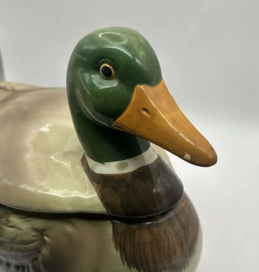 Vintage Otagiri Mallard Duck Ceramic Covered Dish or Tureen